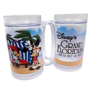 Vintage Disney's Grand Floridian Resort & Spa Freezer Mugs Cup Set Made in USA